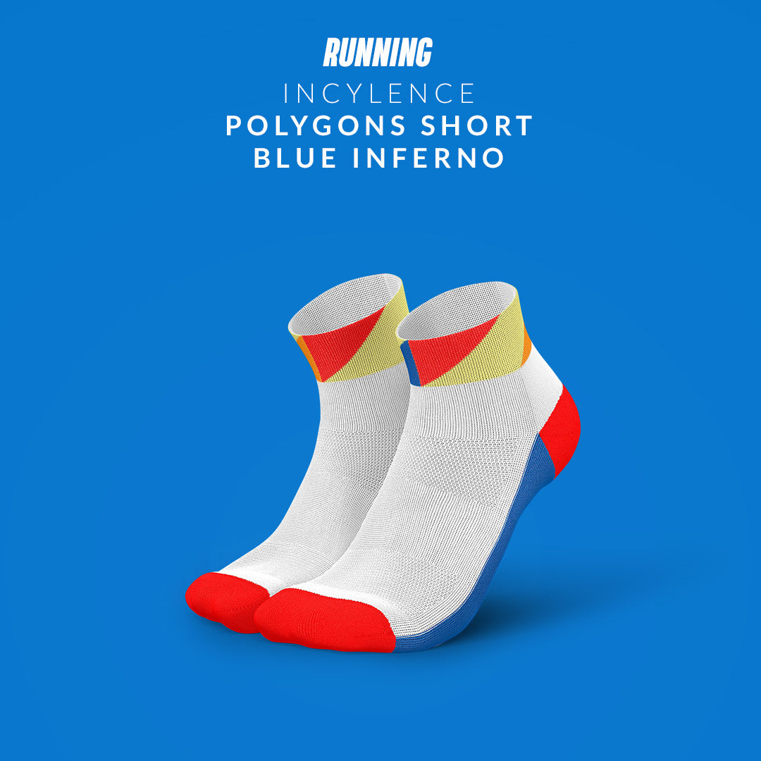 INCYLENCE RUNNING POLYGONS SHORT BLUE INFERNO