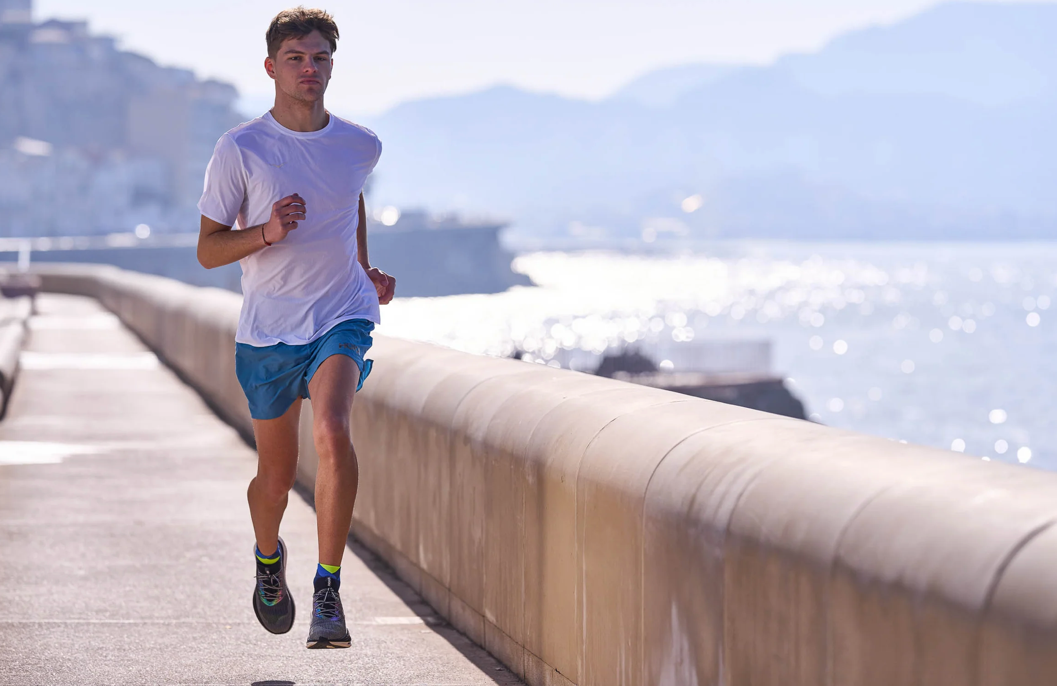 INCYLENCE RUNNING PEAKS SHORT NAVY BLUE CANARY