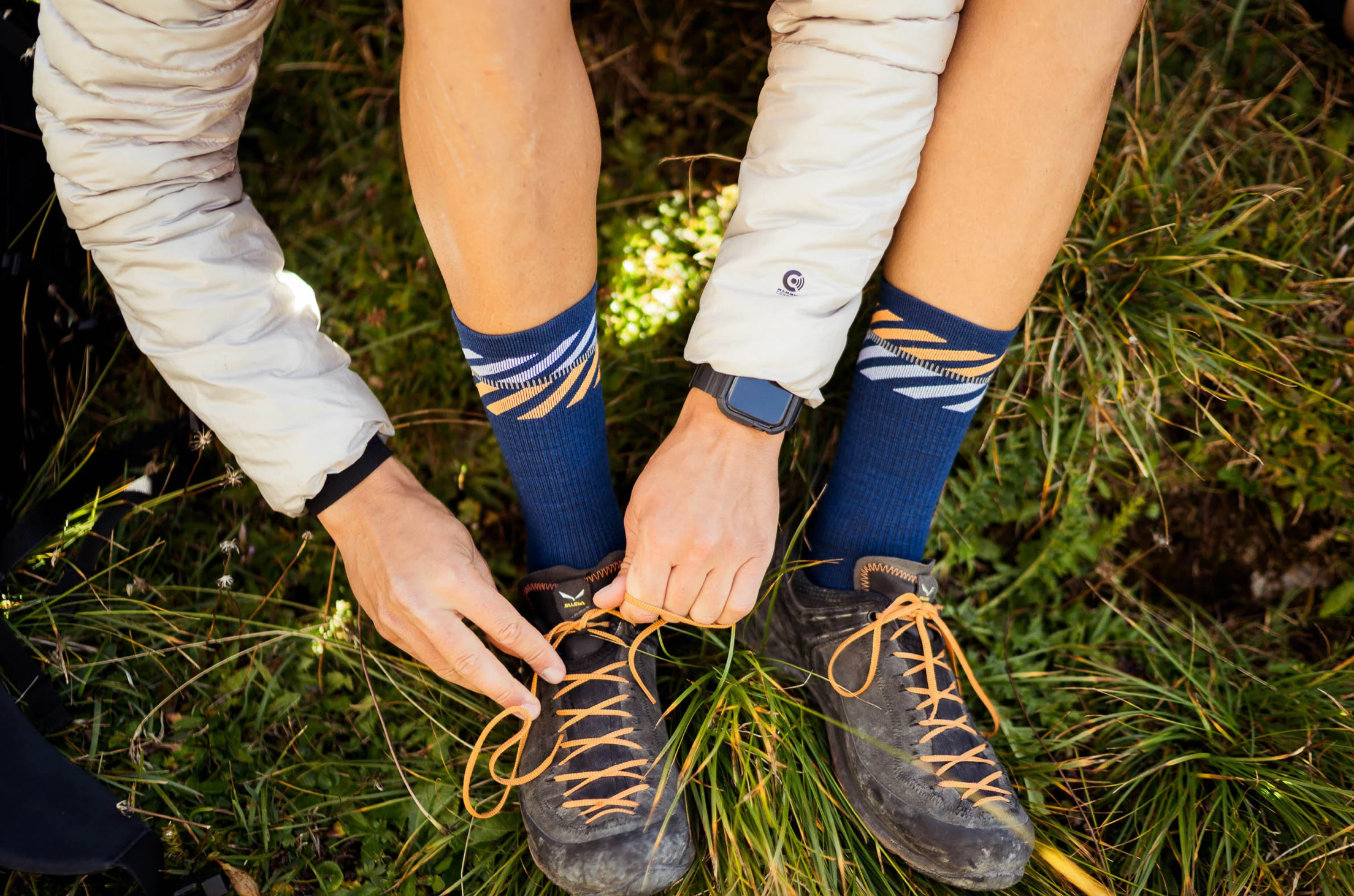 INCYLENCE MERINO LIGHT LANES NAVY ORANGE