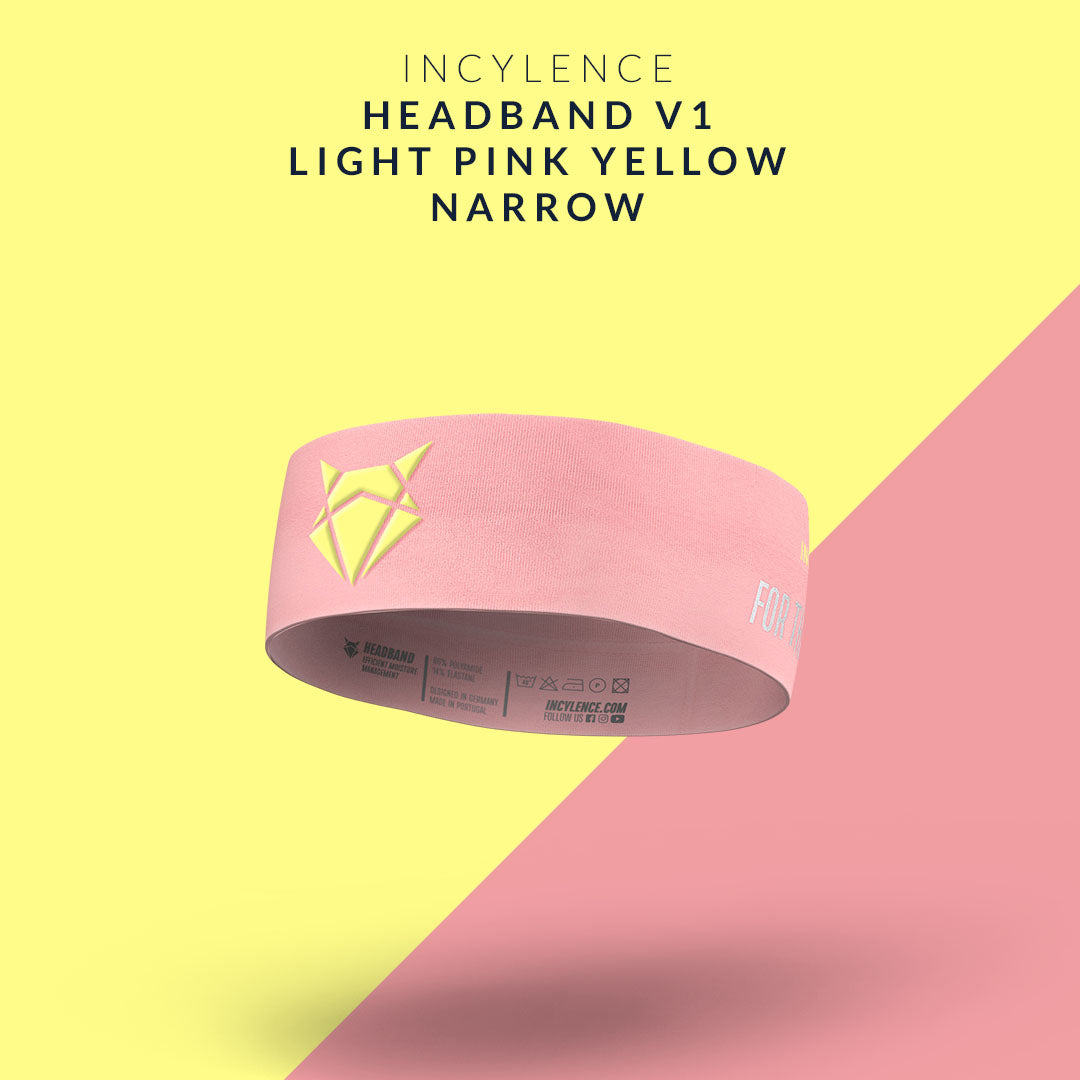 INCYLENCE HEADBAND V1 LIGHT PINK YELLOW NARROW