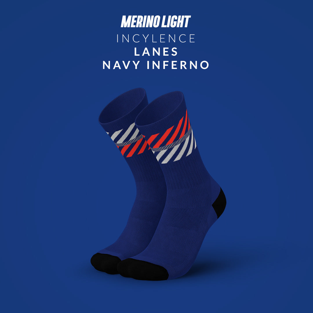 INCYLENCE MERINO LIGHT LANES NAVY INFERNO