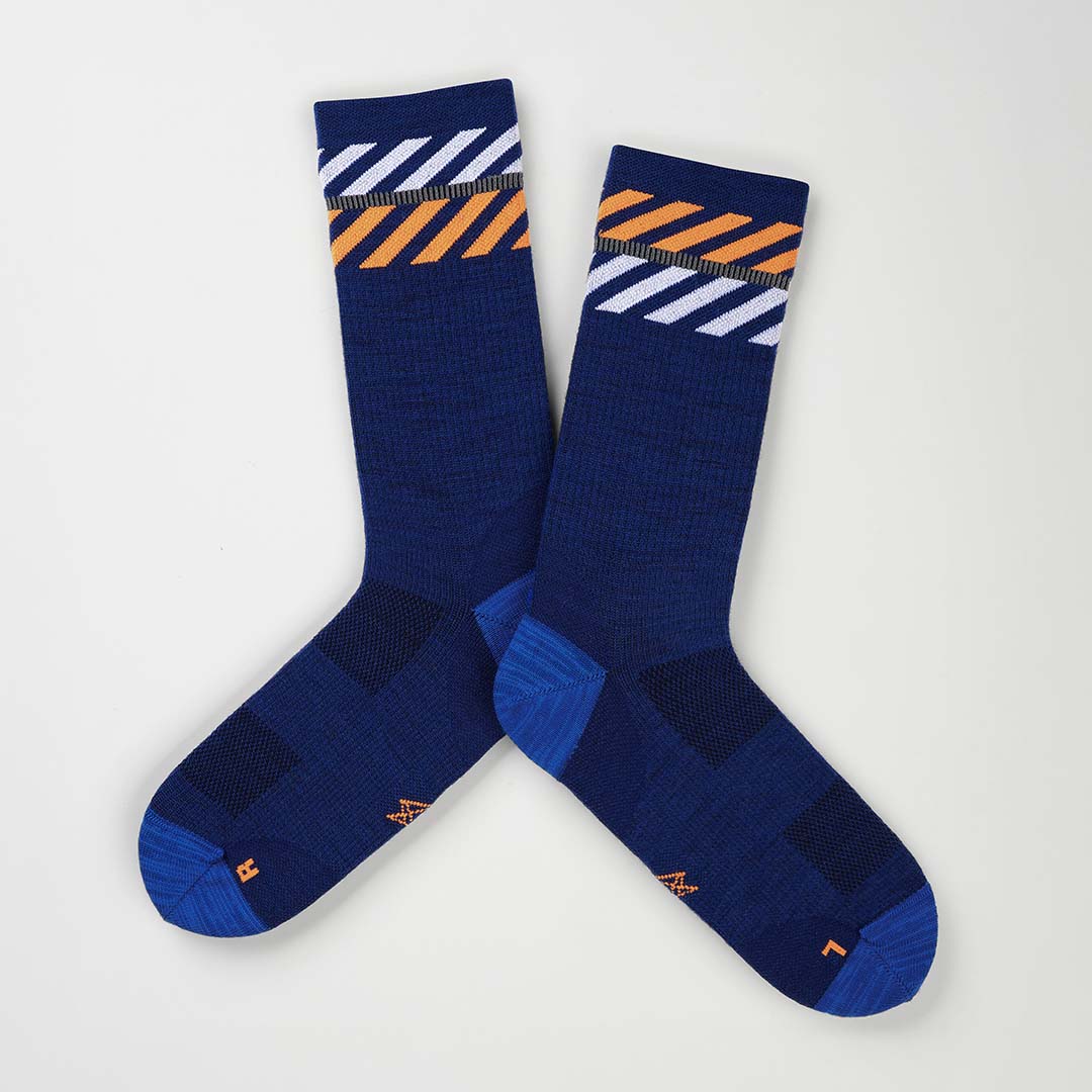 INCYLENCE MERINO LIGHT LANES NAVY ORANGE