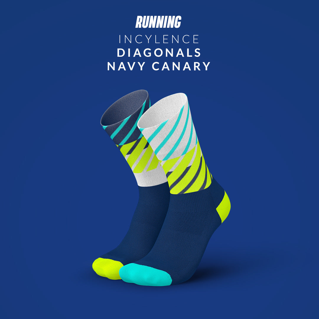 INCYLENCE RUNNING DIAGONALS NAVY CANARY
