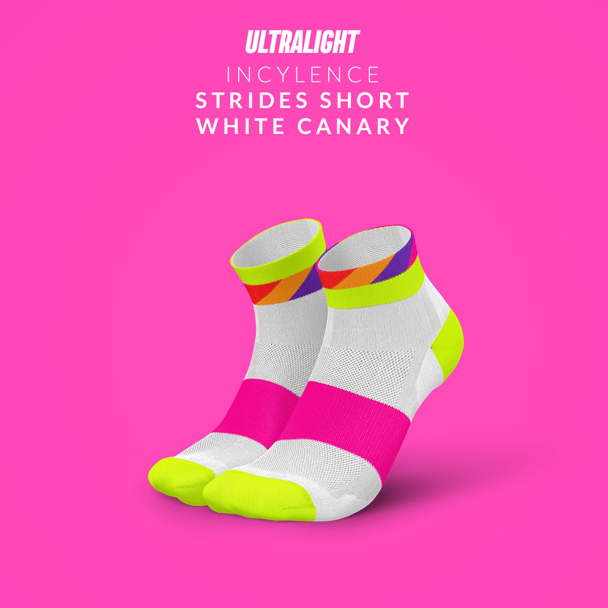 INCYLENCE ULTRALIGHT STRIDES SHORT WHITE CANARY