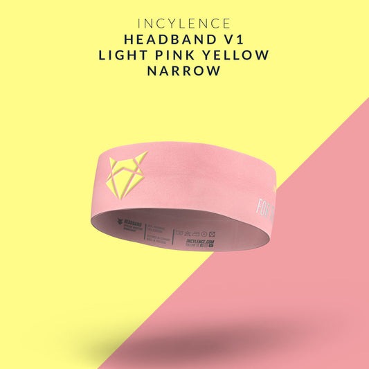 INCYLENCE HEADBAND V1 LIGHT PINK YELLOW NARROW