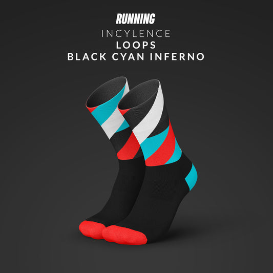 INCYLENCE RUNNING LOOPS BLACK CYAN INFERNO