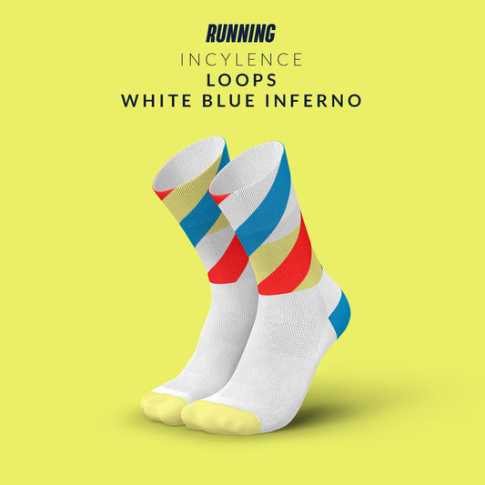INCYLENCE RUNNING LOOPS WHITE BLUE INFERNO