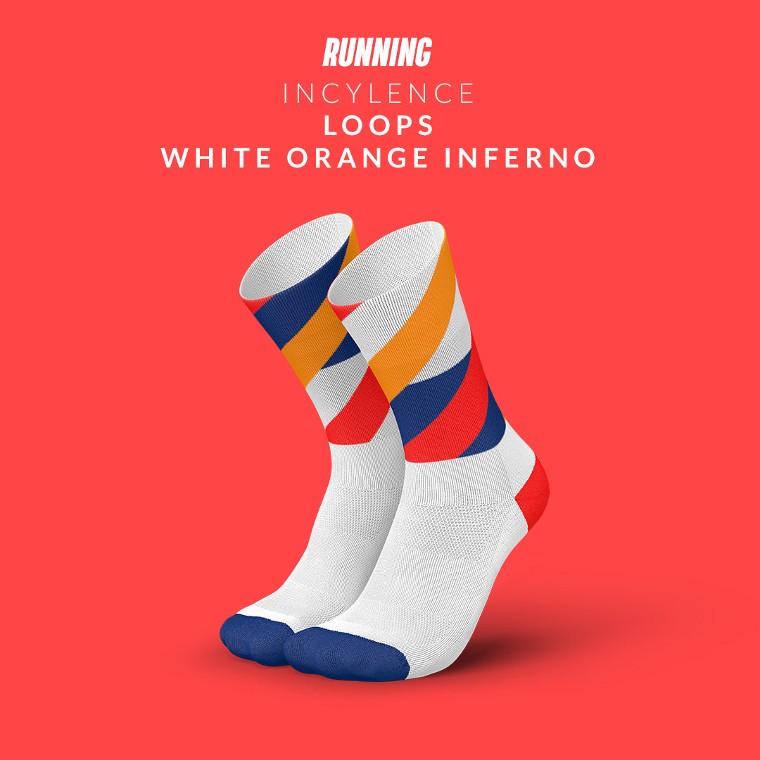 INCYLENCE RUNNING LOOPS WHITE ORANGE INFERNO
