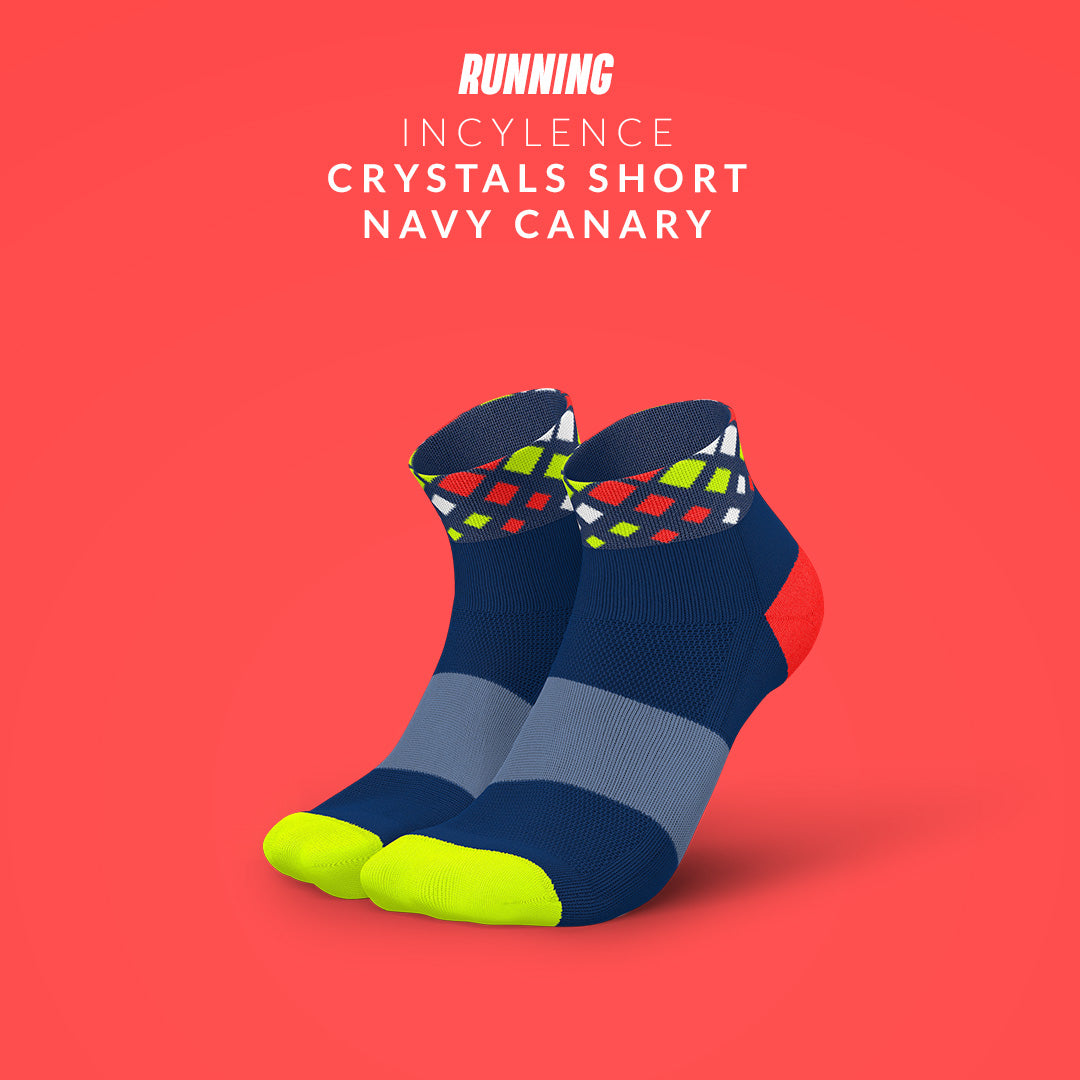 INCYLENCE RUNNING CRYSTALS SHORT NAVY CANARY